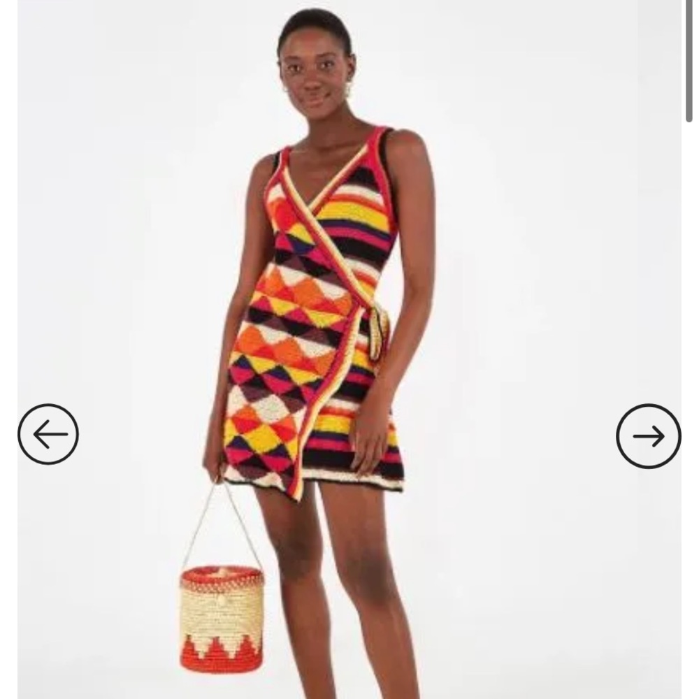 Rare Farm rio crochet mini dress medium
